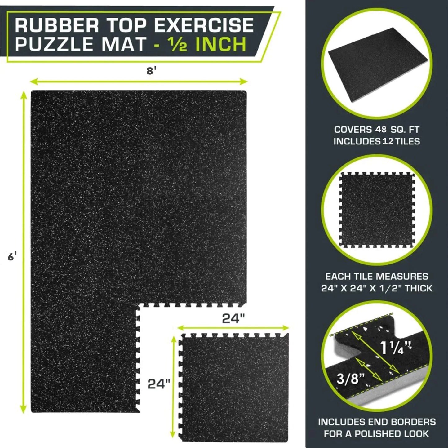 Rubber Flooring Gym Mats with EVA Foam